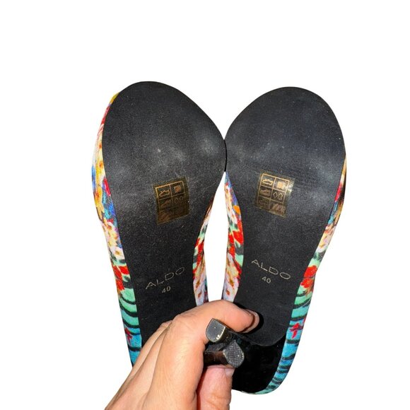 ALDO Floral Animal Print High Heel Peep Toe Pumps Size US 9 Sexy Stilettos Date‎ - Picture 8 of 8